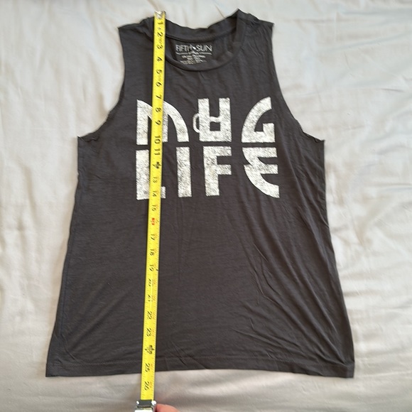 Fifth Sun Dark Gray Mug Life Sheer Tank 🍺 size Medium - Picture 4 of 7